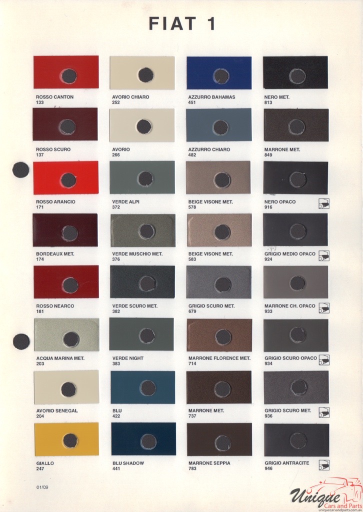 1995-2001 Fiat Paint Charts Octoral 1